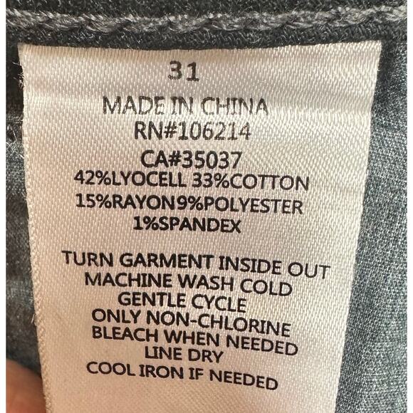 Joes Jeans Straight Leg Finished Cuffs Logo Back Pocket Black 31 - Picture 14 of 14